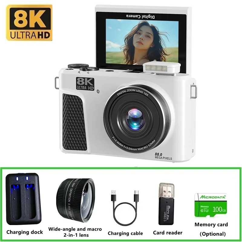 Electronics Gadgets For Home - WD300 8K Digital Camera 88MP video