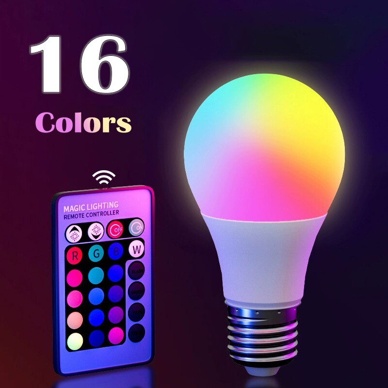 Electronics Gadgets For Home - E27 220V 16 Colors RGB Bulb