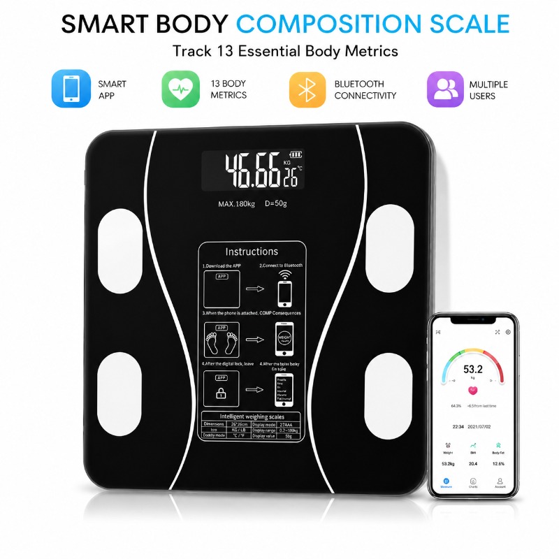 Body Fat Scale Smart - Smart Bluetooth Body Fat Scale Digital