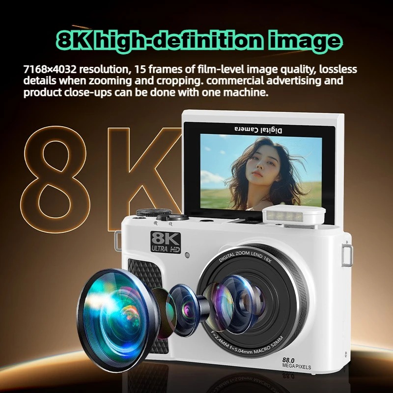 WD300 8K Digital Camera 88MP v - Electronics Gadgets For Home recension och pris