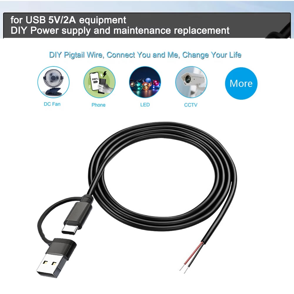 DC 2 Pin Power Cable USB and T - Electronics Repair Gadgets recension och pris